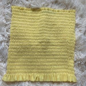 yellow ruched tube top